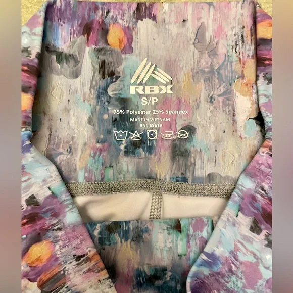 RBX Brush Stroke Paint Splatter Print Watercolor Colorful Leggings Sz S P SP - Picture 5 of 16